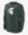 Low Resolution Michigan State Spartans Primetime Evergreen Logo Men's Nike College Pullover Crew