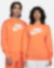 Nike Sportswear Club Fleece Graphic Pullover Hoodie Bright Mandarin / White  - White