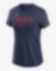 Nike Women's Modern Baseball Arch (MLB Minnesota Twins) 3/4-Sleeve T-Shirt in Red, Size: Small | NKFF036NMTF-0LT