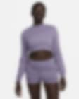Low Resolution Γυναικεία crop μπλούζα από French Terry ύφασμα με crew λαιμόκοψη Nike Sportswear Chill Terry