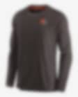 Nike Men's Cleveland Browns Athletic Long Sleeve Raglan T-Shirt - Grey & Brown - S (Small)