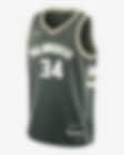 Low Resolution Giannis Antetokounmpo Milwaukee Bucks 2023/24 Icon Edition Big Kids' Nike NBA Swingman Jersey