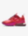 nike red and pink air max 270 react sneakers