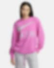 Low Resolution Over-oversized Nike Air-sweatshirt i french terry med rund hals til kvinder