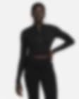 Low Resolution Långärmad, kort tröja Nike Sportswear Chill Knit med halv dragkedja och smal passform för kvinnor