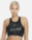 Low Resolution Bra deportivo de cuello alto con almohadilla de una sola pieza de media sujeción para mujer Nike Swoosh