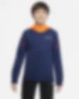 Low Resolution Bluza piłkarska z kapturem i zamkiem 1/2 dla dużych dzieci Nike Dri-FIT FC Barcelona