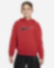 Low Resolution Dzianinowa bluza z kapturem o kroju oversize dla dużych dzieci (dziewcząt) Nike Sportswear