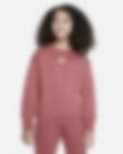 Low Resolution Nike Sportswear Club Fleece-sweatshirt med rund hals til større børn (piger)