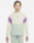Low Resolution Флисовая футболка с воротником стойкой и длинным рукавом для девочек школьного возраста Nike Sportswear