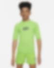 Low Resolution Camiseta Hydroguard de manga corta para niño talla grande Nike Swim Scribble