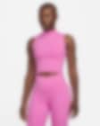 Low Resolution Kort linne Dri-FIT i smal modell med ståkrage för kvinnor