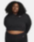 Low Resolution Playera con cuello en V de tejido Fleece cropped para mujer Nike Sportswear Phoenix (talla grande)
