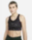 Low Resolution Bra deportivo con abertura posterior con almohadilla de una sola pieza de media sujeción para mujer Nike Swoosh Icon Clash