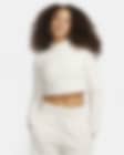 Low Resolution Långärmad tröja i kort modell och slimmad passform med ståkrage Nike Sportswear Phoenix Plush Cozy Fleece för kvinnor