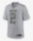 Nike Men's New York Jets Zach Wilson #2 Atmosphere Game Jersey - Gray - L (Large)