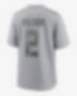 Nike Men's New York Jets Zach Wilson #2 Atmosphere Game Jersey - Gray - L (Large)