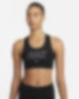 Low Resolution Nike Dri-FIT Swoosh ungepolsterter Sport-BH mit mittlerem Halt und Metallic-Grafik für Damen
