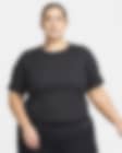 Low Resolution Kort kortärmad tröja Nike Zenvy Rib Dri-FIT för kvinnor (Plus Size)