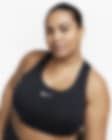 Low Resolution สปอร์ตบราผู้หญิงเสริมฟองน้ำ Nike Swoosh Medium Support (พลัสไซส์)