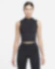 Low Resolution Kort linne Dri-FIT i smal modell med ståkrage för kvinnor