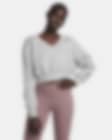 Low Resolution Camisola recortada com gola em V Nike Sportswear Phoenix Fleece para mulher