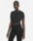 Low Resolution Nike Dri-FIT One Luxe Women's Twist Cropped Short-Sleeve Top