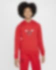 Low Resolution Φλις φούτερ με κουκούλα Nike NBA Club Σικάγο Μπουλς για μεγάλα παιδιά