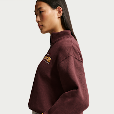 Damska dzianinowa bluza oversize z zamkiem 1/4 Nike Sportswear