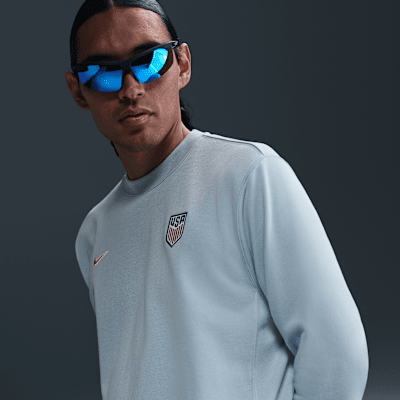 Sudadera de futbol Nike de French Terry de cuello redondo para hombre USA Club