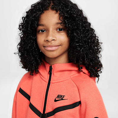 Sudadera con gorro de cierre completo para niña talla grande Nike Sportswear Tech Fleece