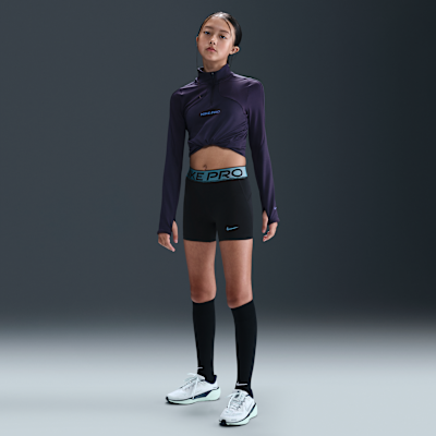 Nike Pro Big Kids' (Girls') Dri-FIT 3" Shorts with Shine Accents