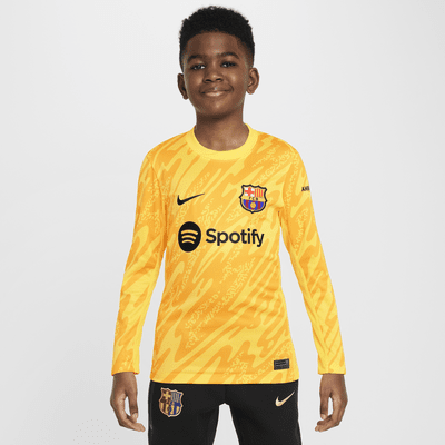 Jersey de fútbol Nike Dri-FIT Replica del FC Barcelona portero 2024 Stadium para niños talla grande