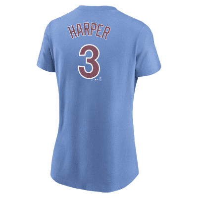 Bryce Harper Philadelphia Phillies Women's Navy Name and Number Banner Wave  V-Neck T-Shirt 
