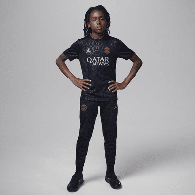 Playera de fútbol Jordan Dri-FIT para antes del partido para niños talla grande Paris Saint-Germain Academy Pro Third