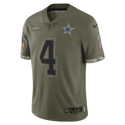 NFL Dallas Cowboys Salute to Service (Dak Prescott) Men's Limited Football  Jersey