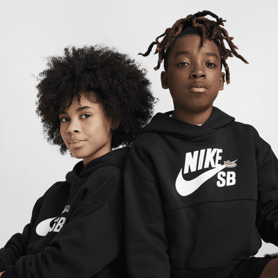 Nike SB Icon Fleece EasyOn Older Kids' Oversized Pullover Hoodie