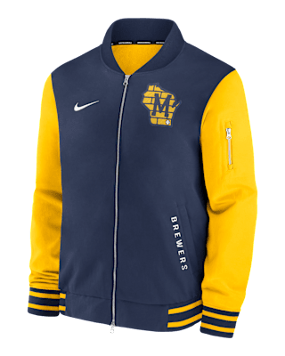 Мужская куртка Milwaukee Brewers Authentic Collection Dugout Nike MLB Full-Zip Bomber