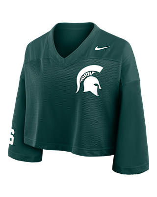 Женские джерси Michigan State Jersey Nike Dri-FIT College Cropped Top