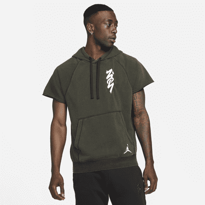 cut off short sleeve hoodie