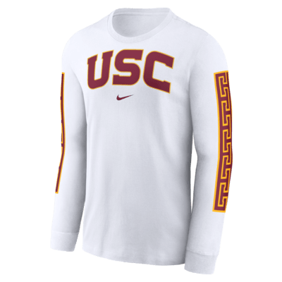 Playera de manga larga universitaria Nike para hombre USC Trojans Local Spirit Slogan