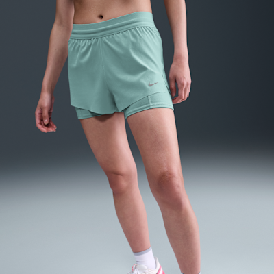 Shorts de correr Dri-FIT de tiro medio 2 en 1 para mujer Nike Swift