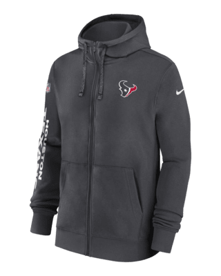 Мужское худи Houston Texans Sideline Team Issue Club Nike Full Zip Hoodie