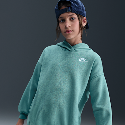 Sudadera con gorro sin cierre oversized para niños talla grande Nike Sportswear Club Fleece