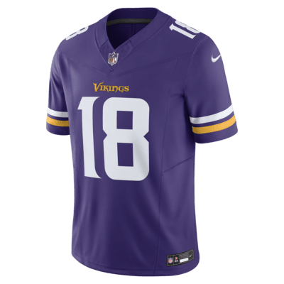 Nike Minnesota Vikings No18 Justin Jefferson Olive/USA Flag Men's Stitched NFL Limited 2017 Salute To Service Jersey