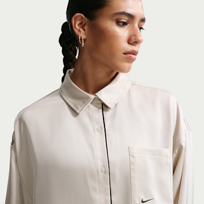 Nike Sportswear ekstra stor, langermet satengoverdel til dame