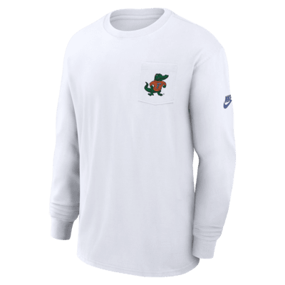 Playera de manga larga universitaria Nike para hombre Florida Gators Legacy Max90 Pocket