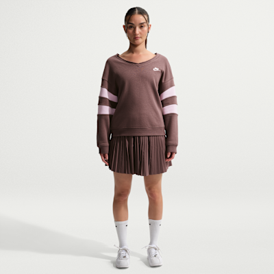 ナイキ スポーツウェア クラブ フリース ウィメンズ オーバーサイズド Vネック スウェットシャツ