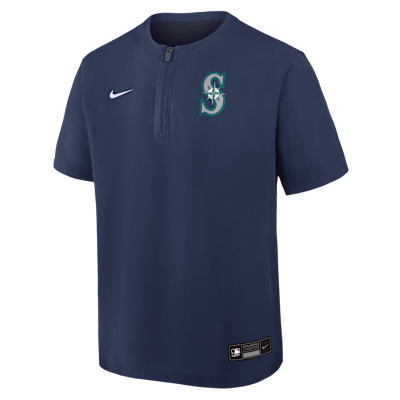 Seattle Mariners Authentic Collection Men's Nike Dri-FIT MLB 1/4-Zip Short-Sleeve Windshirt