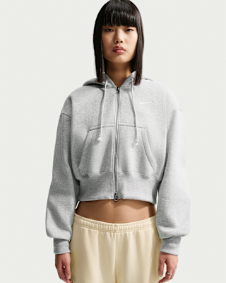 Женское худи Nike Sportswear Phoenix Fleece Loose Full-Zip Cropped Hoodie